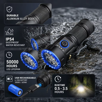 Lampe torche LED EDC compacte 2000 lumens, 61g, légère, rechargeable, tactique, avec clip pour le camping, la réparation et les situations d'urgence