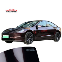 Vinilo para Envoltura de Autos PET de Lujo, Color Rojo Prasino que Cambia de Color, Super Brillante, de Alta Luminosidad, para Estilizar la Carrocería Completa del Vehículo, Pintura Duradera