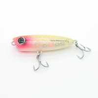 Leurre de pêche artificiel Micro Topwater Zig-Zag Dog Lure Floating Pencil Popper 3,2 g, appât dur pour la pêche au barbel rouge