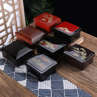 Großhandel Traditionelle Japanische Plastik-Bento-Box Isolierte Rechteckige Unagi-Aal-Sushi-Box mit Bedrucktem Design in Lackware-Optik