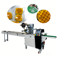 Machine d'emballage horizontale CE certifiée pour barres chocolatées à écran tactile, en acier inoxydable 304, pour boulangerie, avec emballage en film plastique type oreiller