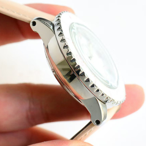 Fashion New Trend White Dial Pink Genuine Leather Strap Luminous Hands Date Display 300M Waterproof Unisex Elegant Luxury Watch - Product Image 4