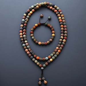 Collar Mala Zoryn de 108 Cuentas, Pulsera Mala de Jaspe con Imagen para Meditación, Joyería Espiritual de Yoga Hecha a Mano con Colgante de Piedra - Product Image 3