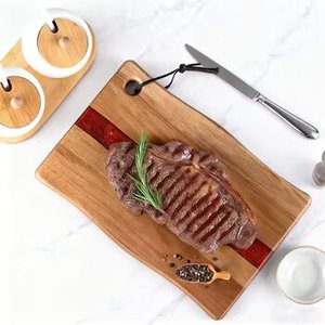 <span class=keywords><strong>Planche</strong></span> à découper élégante en bois d'acacia et résine époxy, pour fruits, légumes, fromages - Product Image 1