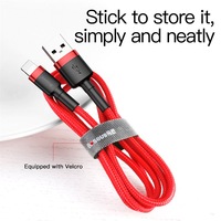 Câble USB de charge rapide Baseus 2.4A pour IP14 13 12 11 Pro Max, câble de chargeur de téléphone intelligent de 0,5 1 2 3 mètres, câble de données USB