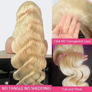 Nhà Máy Giá 613 Blonde HD Đầy Đủ Ren Tóc Giả Nguyên Campuchia Trinh Nữ Nhân Tóc 13X4 Ren Phía Trước Cơ Thể Sóng Tóc Vàng Con Người Tóc Giả - Product Image 4