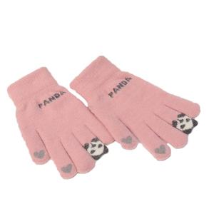 Automne hiver femmes fausse fourrure de vison mode <span class=keywords><strong>Panda</strong></span> Jacquard tricoté écran tactile doigt doux main sensation gants - Product Image 1