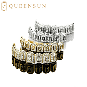 Phiên bản hoàn hảo Iced out kim cương grillz S925 Bạc 10k 14k 18K vàng rắn vvs moissanite phòng thí nghiệm kim cương Iced out grillz cho răng - Product Image 3