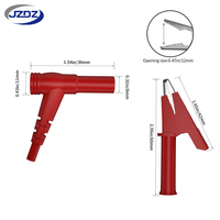 JZDZ 2pcs Right-Angle Banana Plug to Alligator Clip Test Lead Cable Line Wire Electrical Test Jumper Wire J.70065A
