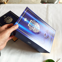 Caja de Vino Magnética Holográfica con Efecto Láser Personalizada Directo de Fábrica para Brandy, Champán y Whisky con Línea de Tela Satinada