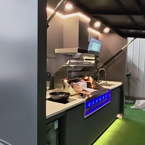 Isla de Cocina Modular Personalizada para Exteriores, de Acero Inoxidable, con Parrilla, Gabinete, Fregadero, Refrigerador, Horno para <span class=keywords><strong>Pizza</strong></span> y Techo LED para Patio Trasero - Product Image 5