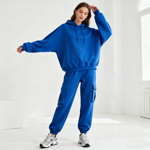 TKAN391 Venta al por mayor de alta calidad señoras Jogger 2 piezas chándal 100% ropa de algodón con impresión de logotipo personalizado servicio OEM mujeres - Product Image 1