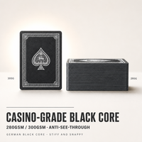 Boîte personnalisée OEM pour cartes à jouer, tiroir, jeu familial, étanche, cartes à jouer noires 280G 300Gsm