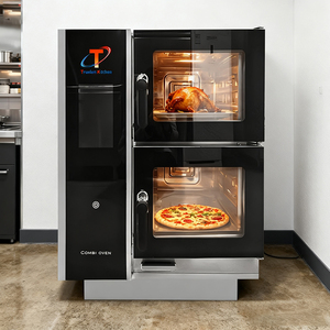 Horno de Vapor Comercial de Alta Capacidad con Control Táctil Inteligente, Horno de Convección para Restaurante, Hotel, Cocina TLBW-E-T31*2 Comb - Product Image 3