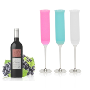 Tasse à <span class=keywords><strong>pied</strong></span> haut en silicone antidérapante anti-chute Tasse à <span class=keywords><strong>vin</strong></span> réutilisable <span class=keywords><strong>incassable</strong></span> en <span class=keywords><strong>verre</strong></span> à champagne en silicone portable pour cocktail - Product Image 1