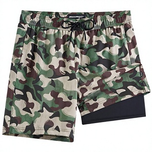 <span class=keywords><strong>Short</strong></span> <span class=keywords><strong>de</strong></span> <span class=keywords><strong>bain</strong></span> camouflage 2-en-1 à séchage rapide pour <span class=keywords><strong>homme</strong></span> avec cordon <span class=keywords><strong>de</strong></span> serrage, double couche - Product Image 2