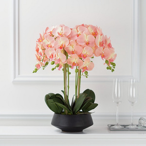 Orchidea farfalla in vaso artificiale all'ingrosso con vaso nero <span class=keywords><strong>per</strong></span> la decorazione della casa - Product Image 6