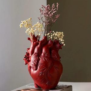 <span class=keywords><strong>Vase</strong></span> en forme de cœur gothique en résine anatomique, pot à fleurs de bureau, forme d'organe <span class=keywords><strong>humain</strong></span> pour arrangement de fleurs séchées - Product Image 1