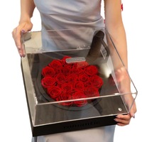 Boîte à fleurs avec haut-parleur Bluetooth gramophone, fleur éternelle en rose de Chine, cadeau de Saint-Valentin ou d'anniversaire pour petite amie, directement de l'usine