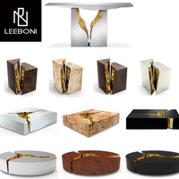 Offre Spéciale sur mesure prix usine prix Table de salon de luxe or en acier inoxydable noir Table basse ovale