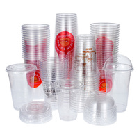 Gobelets en plastique jetables en gros, 18 oz, à paroi simple, transparents, pour réunions d'affaires et réceptions