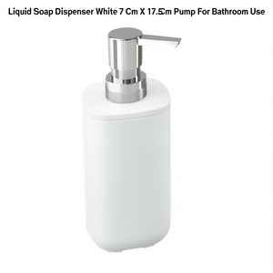 Distributeur de savon liquide blanc 7 cm x 17,5 cm avec pompe pour salle de bain - Product Image 3