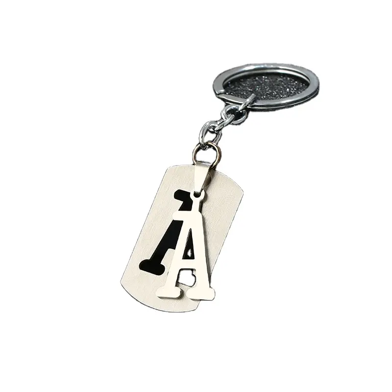 נירוסטה אלפבית מפתח שרשרת טבעת 26 אנגלית מכתבים ראשוניים מחזיקי מפתחות רכב ארנק תיקי אביזרי עבור בנות נשים גברים