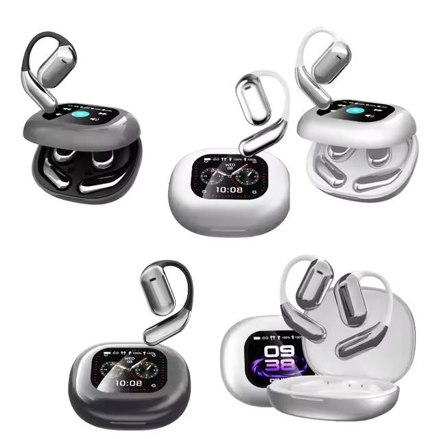 YYK-Q16 Pro AI Intelligent Wireless Sport Earbuds Full Color Touch Screen Earphone with LED Battery Indicator OWS & YMX