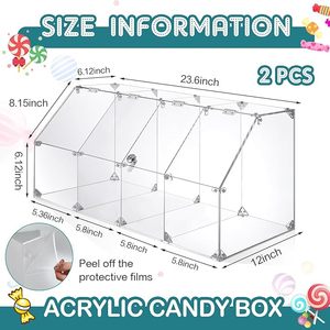 2 packs de bacs à bonbons en acrylique à 4 niveaux, contenants transparents pour aliments secs et épices, présentoirs transparents pour beignets au détail - Product Image 2