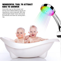 Pommeau de douche automatique à détection de 7 couleurs changeantes pour salle de bain, pommeau de douche à lumière LED avec changement de couleur