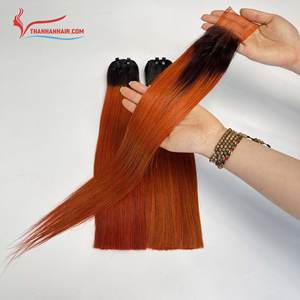 100% cabello humano vietnamita Bone Straight Bundles ombre color naranja con cierre extensiones de cabello vietnamita crudo - Product Image 5