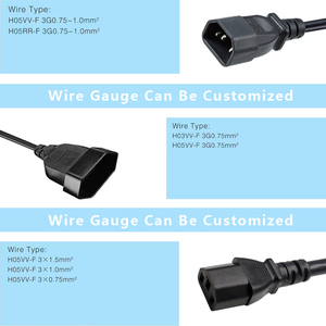 Customized Y Spliter Power Cord IEC320 C14 <strong>Plug</strong> 3-Prong Male Power Cable Cord AC Power Adapter to C13+eu Female <strong>Plug</strong> 2Pin Female <strong>Socket</strong> - Product Image 3