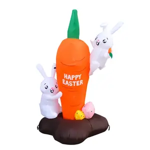 6FT 토끼 등반 거대한 당근 부활절 날 마당 Inflatables 장식 어린이 선물