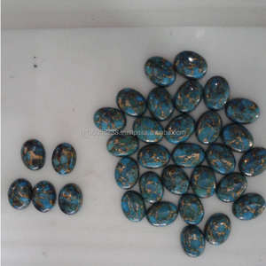 Turquoise bleu cuivré naturel, cabochon, qualité supérieure, prix de gros pour la fabrication de bijoux - Product Image 1