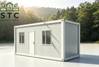 Conteneur en acier robuste et moderne de 40 pieds pour abri de voiture et logement d'équipements lourds, finition antirouille, système verrouillable