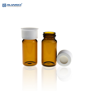 Flacon en <span class=keywords><strong>verre</strong></span> d'<span class=keywords><strong>ambre</strong></span>, avec bouchon à vis PP à dessus ouvert blanc, de 20ML, pièces - Product Image 2