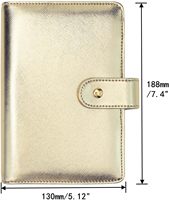 Libreta Personalizable con Anillas, de Cuero PU, Hojas Sueltas, Color Dorado, con Logotipo Personalizado, Ecológica, Marca Latitude OEM, Tamaño A4/A5, Venta al Por Mayor