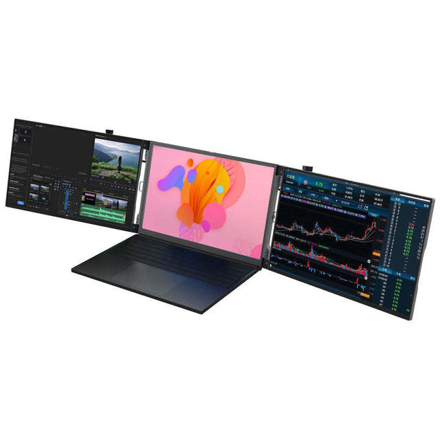 140FCC Triple Portable Laptop Monitor Screen Extender On-The-Go Ultra-Wide Display Solution SEAMLESS MULTI-MONITOR
