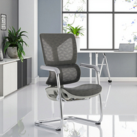 Chaise de bureau de direction moderne de luxe entièrement en maille avec cadre en acier pour salle de formation, salle de réunion, salle d'attente, lecture
