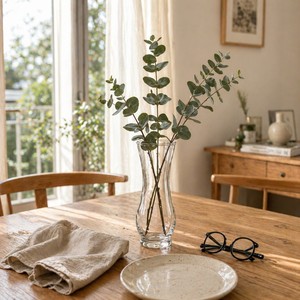 Vase cylindrique moderne en verre transparent et vert émeraude de 25 cm de haut pour centre de table de mariage et décoration intérieure de luxe (vente en gros) - Product Image 1