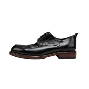 Apini Nouvelles Chaussures Classiques Formelles Haut de Gamme pour Hommes en Cuir de Cheval Fait Main, à Lacets, Rétro, Semelle en Cuir Lavé, Respirantes, Automne - Product Image 5