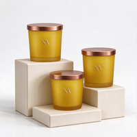 Bocaux à bougies en verre de qualité supérieure de 220 ml, 315 ml et 420 ml avec couvercles en bois pour l'emballage de bougies de luxe et la décoration de la maison