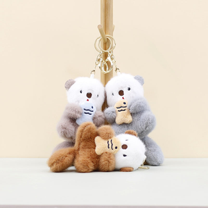 Vente en gros de pendentif loutre mignon porte-clés en peluche poupée castor adorable animal en peluche personnalisé pour cadeau promotionnel - Product Image 2