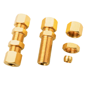 하이 퀄리티 황동 격벽 압축 피팅 커넥터 파티션 맞대기 조인트가있는 계기 고압 파이프 조인트 - Product Image 2