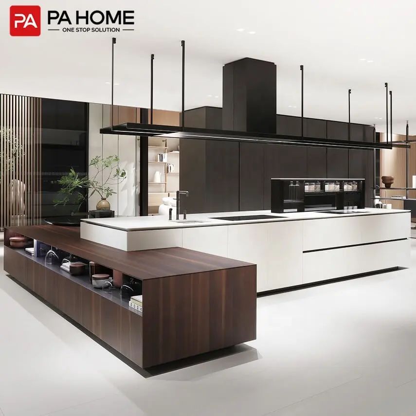 Meubles modernes modulaires PA conceptions personnalisées de luxe armoires de cuisine RTA