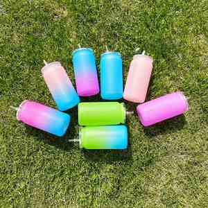Bpa Free Acrylic Colored Macarone 16Oz Can Shaped Plastic <b>Cups</b> With Pp <b>Lid</b> <b>and</b> <b>Straw</b> - Product Image 1