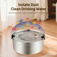 Bol à eau flottant pour animaux de compagnie en acier inoxydable de grande capacité pour chat, bol à nourriture pour chien écologique