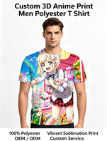 Nouveau T-shirt décontracté pour homme à manches courtes, série Anime Girl, impression 3D