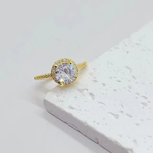 High Quality Classic Round Colorful Stone <b>Rings</b> for Women Crystal Zircon Micro Paved Wedding Band Engagement Jewelry Gift - Product Image 3