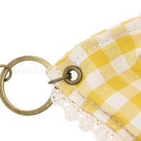 Étui à lunettes mignon en tissu à motif écossais et léopard avec nœud, porte-clés et bouton-pression, sac de rangement pour lunettes, breloque pour sac